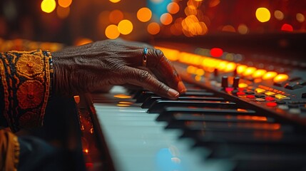 a hand on a keyboard