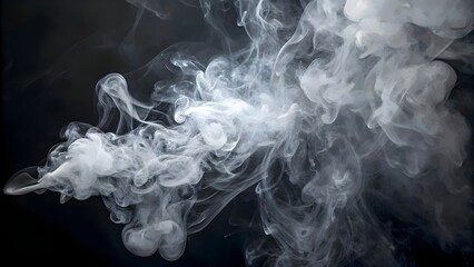 Ethereal White Smoke Swirling on Dark Background