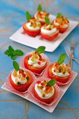 Plums with cheese.