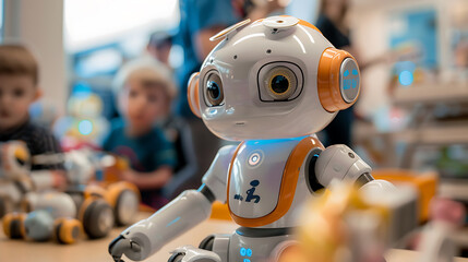 Fototapeta premium Closeup of a robot toy in a toy store