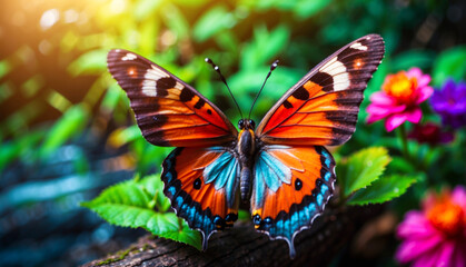 A beautiful colorful butterfly - obrazy, fototapety, plakaty