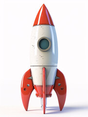 Cartoon rocket model 3D rendering
