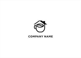 Home Coffee Logo Stock Vector