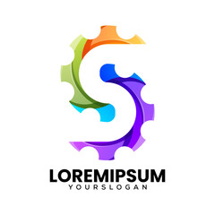 letter S gear creative icon logo design