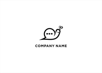 Snail chat logo Design Inspiration Stock Vector