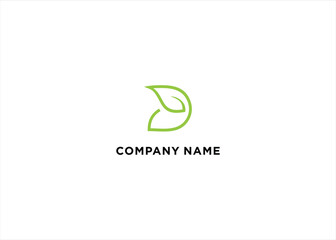 Initial D Leaf Logo Design Inspiration Stock Vector