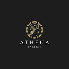 Athena the goddess vector logo design