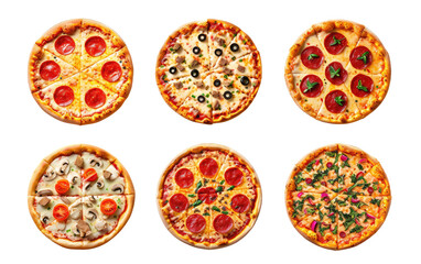 Variety Pizza Pack isolated on transparent Background