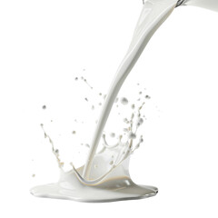 Pouring milk isolated transparent