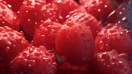 Ripe strawberries with a solid background and close-up,fresh strawberry,Raspberry juice in a glass...
