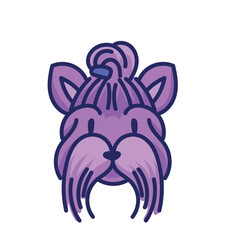Pink face yorkshire terrier dog vector illustration. - 751351756