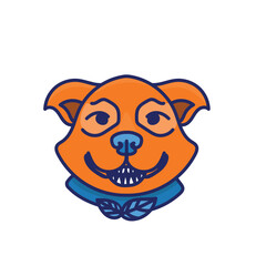 Orange dog cute face vector illustration. - 751351941