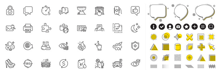 Set of Print image, Global business and Receive file line icons for web app. Design elements, Social media icons. Hot offer, Check eye, Engineering documentation icons. Vector