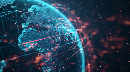 Global Internet network connectivity concept map
