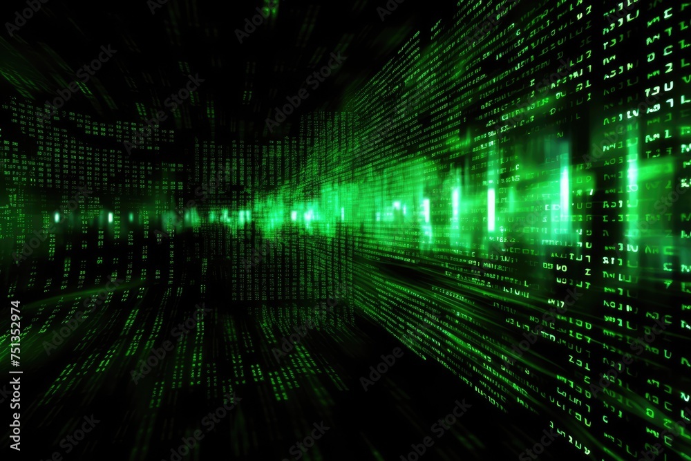 Aufkleber digital abstract network binary code background