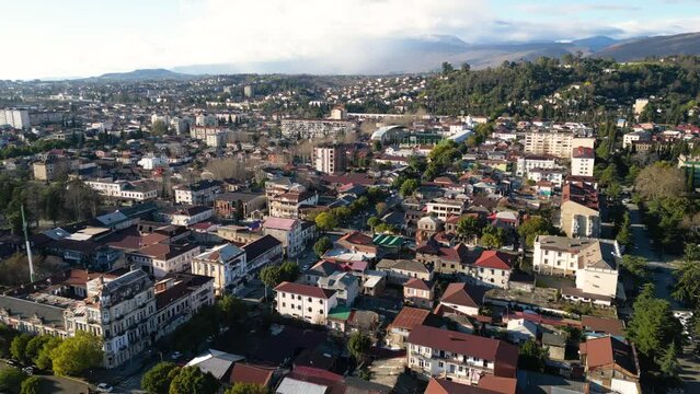 View from the height of the urban landscape of Sukhumi, Abkhazia.