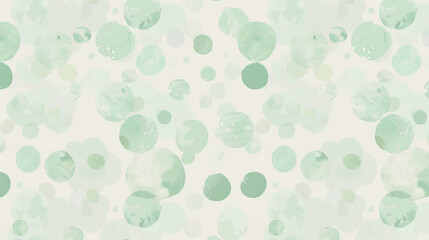 polka dot pattern in soft pale shade of green color background - AI Generated