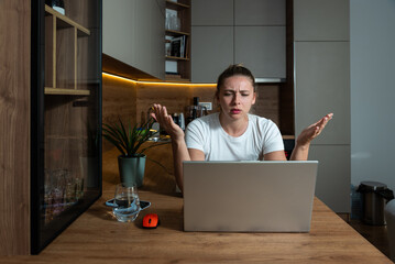 Side hustle money, second job concept. Young university student woman working freelance internet...