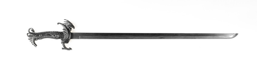 collectible ancient sword isolated on white background