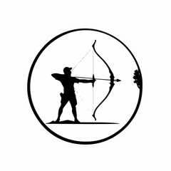 Logotipo de tiro con arco - obrazy, fototapety, plakaty