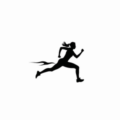 Fototapeta na wymiar Silueta de una mujer corriendo