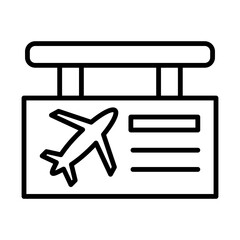 Airport Terminal Signs line icon