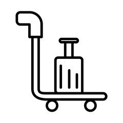 Luggage Trolley line icon