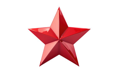 Ruby 3D Star Formation isolated on transparent Background