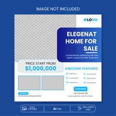 Modern home sale and home interior banner. Suitable for introducing houses and creating more attention in the customer and also suitable for advertising post Template.