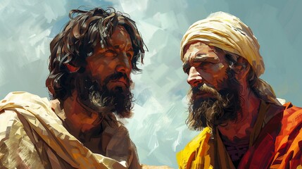 Bible people story. AI generate illustration