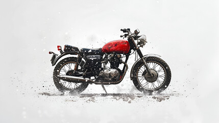 Motorcycle on a white background. generative ai
