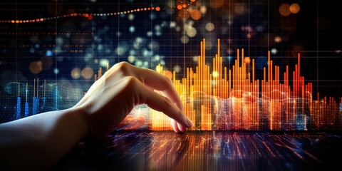 New age of data visualization. Data science and visual management design concept. Abstract background.