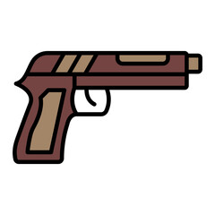 Fototapeta premium Pistol line filled icon