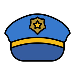   Police Cap line filled icon