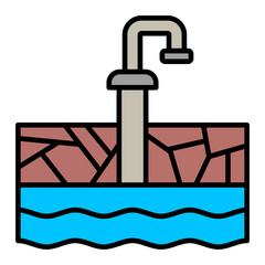   Groundwater line filled icon
