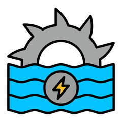   Hydro Power line filled icon