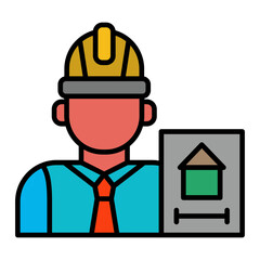   Architect line filled icon