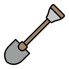   Shovel line filled icon