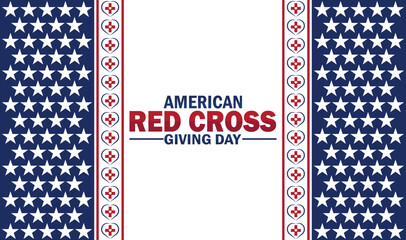 American Red Cross Giving Day. Holiday concept. Template for background, banner, card, poster with text inscription