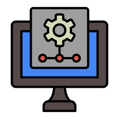 computer monitor with icons