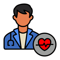   Cardiologist line filled icon