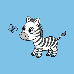 Illustration of baby zebra