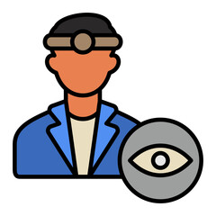   Opthalmologist line filled icon