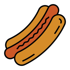   Hot Dog line filled icon