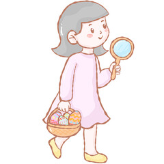 Girl finding Easter eggs