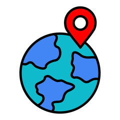   Pin line filled icon