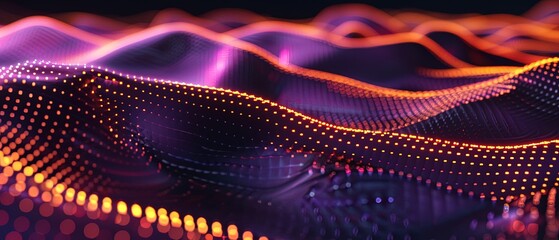 Fototapeta premium Futuristic technology abstract background with a glowing neon outline, tech background 