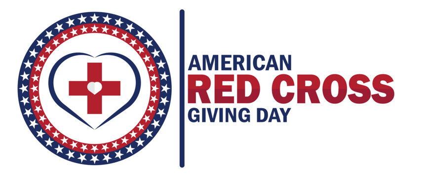 American Red Cross Giving Day. Suitable for greeting card, poster and banner.