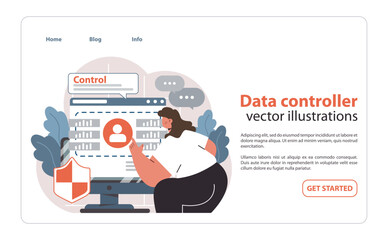 Data controller concept. Flat vector illustration