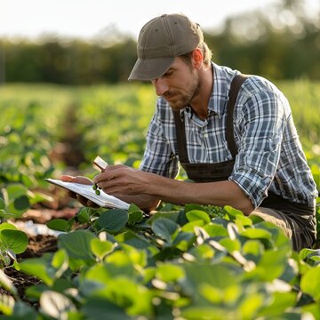 Agricultural Engineer in Soybean Field Analysis

